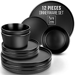 Matte black dinnerware for sale  Delivered anywhere in USA 