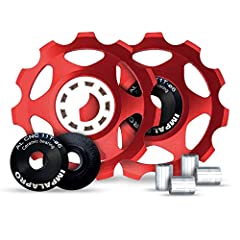 IMPALAPRO Bike - Set 2 rotelli, Ruote o puleggia Jockey (11T) Cambio o deragliatore Posteriore Alluminio CNC Cuscinetto in Ceramica per Mountain Bike (MTB) o da Strada (Rosso) (Rosso) usato  Spedito ovunque in Italia 