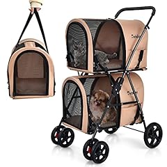 GYMAX 2-Layer Pet Stroller, Foldable Pet Travel Pushchair for sale  Delivered anywhere in UK