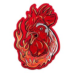 Fiery rooster embroidered for sale  Delivered anywhere in USA 