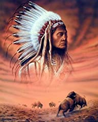 Indian Chief and Fighting Buffalo Native American Wall for sale  Delivered anywhere in Canada