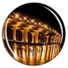 Stuart Riverwalk Florida USA Magnet Travel Souvenir 3D Crystal Glass Collection Gift Refrigerator Sticker for sale  Delivered anywhere in Canada