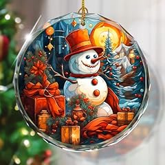 Stained glass snowman for sale  Delivered anywhere in USA 