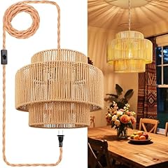 Hanging lamps rattan for sale  Delivered anywhere in USA 