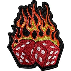 Flaming dice patch for sale  Delivered anywhere in UK