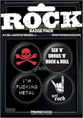 Rock badge pack for sale  Delivered anywhere in UK