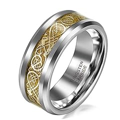 JewelryWe 8mm Comfort Fit Mens Ladies Tungsten Wedding for sale  Delivered anywhere in UK
