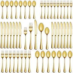 Pcs gold silverware for sale  Delivered anywhere in USA 