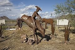 Iron sculpture cowboy for sale  Delivered anywhere in USA 