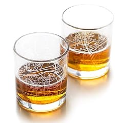 RESSCU Tuscaloosa Etched Map Whiskey Glasses, Set of for sale  Delivered anywhere in Canada