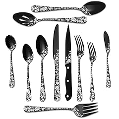 Piece black silverware for sale  Delivered anywhere in USA 