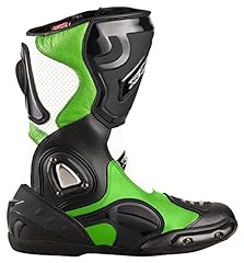 Stivali da moto XLS Racing Boots di alta qualità, in pelle, colore nero/verde (46) usato  Spedito ovunque in Italia 