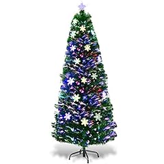 Goplus Pre-Lit Fiber Optic Artificial Christmas Tree,, used for sale  Delivered anywhere in USA 