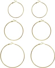 Gold hoops earrings for sale  Delivered anywhere in UK