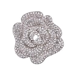 Rhinestone rose brooch for sale  Delivered anywhere in USA 