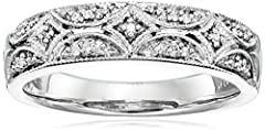 Sterling Silver Diamond Accent Band Ring, Size 8, used for sale  Delivered anywhere in USA 