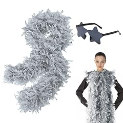 Grey feather boa for sale  Delivered anywhere in UK