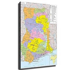 Geopolitical map ghana for sale  Delivered anywhere in USA 