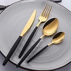 Black gold cutlery for sale  Delivered anywhere in UK