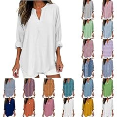 Linen tops women for sale  Delivered anywhere in USA 
