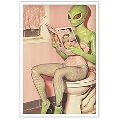 Funny bathroom alien for sale  Delivered anywhere in USA 