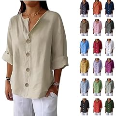 Linen tops women for sale  Delivered anywhere in USA 