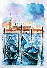 Acquerello venezia gondole usato  Spedito ovunque in Italia 