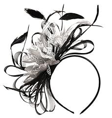Black silver fascinator for sale  Delivered anywhere in UK