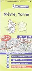 Carte DEPARTEMENTS Nievre, Yonne, occasion d'occasion  Livré partout en France