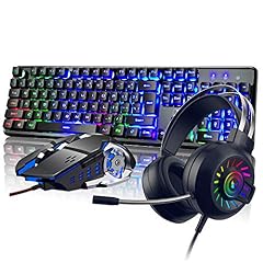 Used, 4-in-1 Gaming Keyboard Mouse Combo Wired Rainbow Backlit for sale  Delivered anywhere in Canada