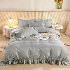 Grey ruffle duvet for sale  Delivered anywhere in UK