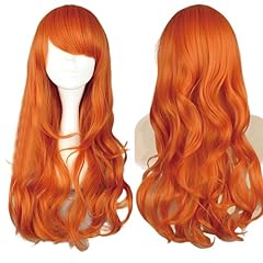 Long orange wig for sale  Delivered anywhere in UK