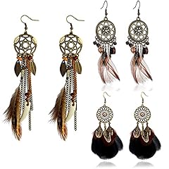 Feather earrings women for sale  Delivered anywhere in USA 