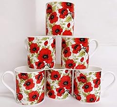 Red poppy mugs for sale  Delivered anywhere in Ireland