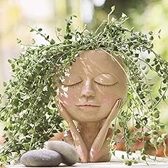 LucaSng Face Flower Pot Head Planter Pot, Cute Female for sale  Delivered anywhere in UK