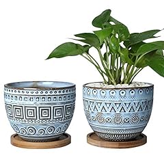 EPGardening Bluish Planter Retro Succulent Planter, used for sale  Delivered anywhere in UK