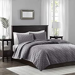 Madison Park Harper Quilt Set-Faux Velvet Casual Geometric for sale  Delivered anywhere in USA 