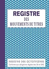 Registre mouvements titres d'occasion  Livré partout en France