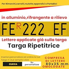 Targa ripetitrice requisiti usato  Spedito ovunque in Italia 