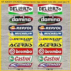 Kit Adesivi Stickers Moto sponsor tecnici logo motard usato  Spedito ovunque in Italia 