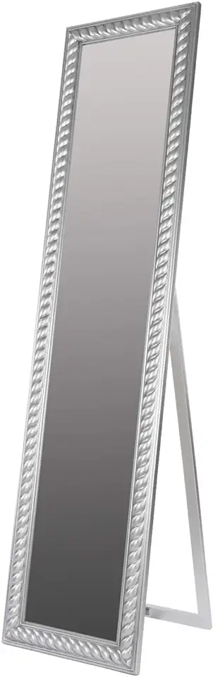 elbmöbel Staande spiegel grote antieke zilveren patina spiegel voet barok hout landelijke stijl badkamerspiegel make-up spiegel kapspiegel aankleedspiegel tweedehands  