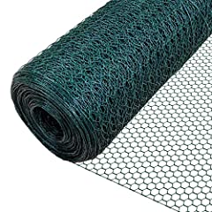VOUNOT Chicken Wire Mesh Roll, PVC Coated Hexagonal for sale  Delivered anywhere in Ireland