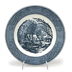 Currier & Ives, Blue by Royal, China Dinner Plate, used for sale  Delivered anywhere in USA 