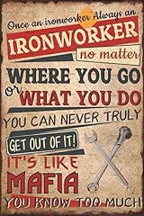 Ironworker tin poster for sale  Delivered anywhere in USA 