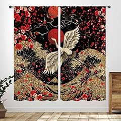 Japanese curtains red for sale  Delivered anywhere in USA 