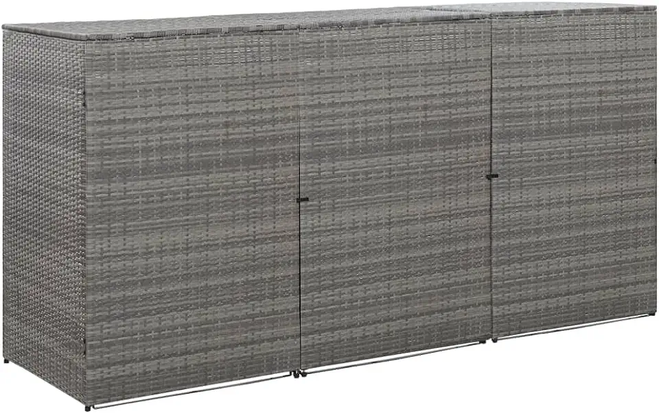 vidaXL Containerberging driedubbel 229x78x120 cm poly rattan antraciet tweedehands  