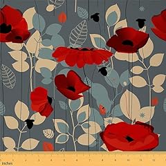 Poppy flower upholstery for sale  Delivered anywhere in USA 