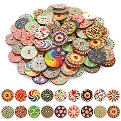 100pcs wooden buttons for sale  Delivered anywhere in UK