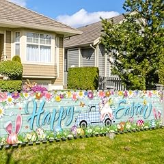 Happy easter banner for sale  Delivered anywhere in USA 