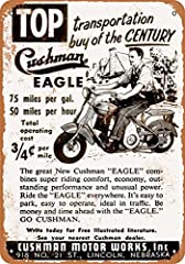 9 x 12 METAL SIGN - 1952 Cushman Eagle Scooter - Vintage, used for sale  Delivered anywhere in USA 